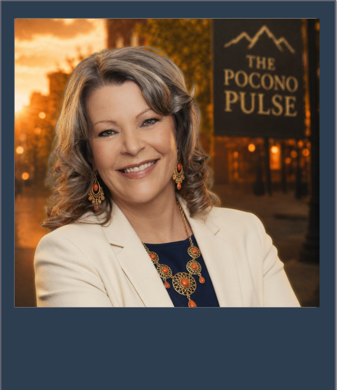 Polaroid-style portrait of Meagan Lahey, founder of The Pocono Pulse